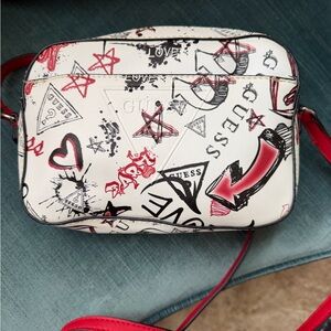 GUESS Graffiti Print Camera Bag